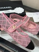Chanel 25M Coco Beach Collection 🔎 Mesh Embroidered Quilted Mary Janes - Round Toe & Lambskin Lining for Comfort - Image 58