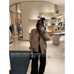 Louis Vuitton 2025 Early Fall/Winter Collection 🐵 Wool Blend Mock Neck Embroidered Letter Logo Zip-Front Jacket Loose Fit