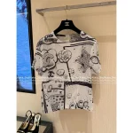 Chanel 25/26 Collection 🔍 Printed Coco Letter Logo Round-Neck Camellia Short-Sleeve T-Shirt for Women