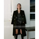 BALMAIN 2025 Fall/Winter Collection 🖤 Heavyweight Imported Australian Wool Melton Double-Breasted Mid-Length Coat for Women - Image 10