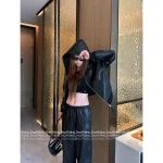 Loewe 2025 Early Fall Collection 🔍 Must-Have for Cool Girls! Vegan Leather PU Black Leather Jacket / Casual Leather Pants