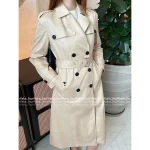 Dior 2025 Early Fall/Winter Collection 🧥 Heavyweight Khaki Embroidered Tie-Waist Long Trench Coat with Flattering Silhouette - Image 3