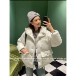 Prada 2025 Early Fall/Winter Collection 🤍 White Pocket Lapel Puffer Coat with 90% National Standard White Goose Down Fill - Image 11