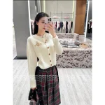 Vivienne Westwood 2025 Early Fall/Winter Collection 🪐 Saturn Jacquard Logo Round Neck Wool Knit Cardigan for Women - Image 8