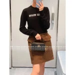miumiu 2025 Early Fall/Winter Collection 🖤 Classic Letter Logo Round Neck Wool/Cashmere Blend Pullover Sweater for Women - Image 13