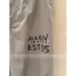 ALEXANDERWANG 2025 ☑️ Drawstring Waist Gray Tone Print Letter Logo Casual Wide-Leg Cargo Pants for Women - Image 7