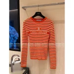 Dior 2025 Early Fall Collection 🍊 New Color: Orange Jacquard Letter Logo & Star Motif Round-Neck Striped Sweater - Image 10