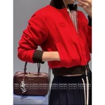 miumiu 2025 Early Fall/Winter Collection ♥️ Red Wool-Blend Cropped Puffer Jacket for Women - Image 6