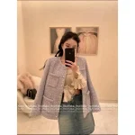 Chanel 2025 Fall/Winter Collection 💜 Lavender Purple Tweed Blazer / Pencil Skirt with Woven Pocket Detail - Image 8