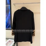 BALMAIN 2025 Fall/Winter Collection 🖤 Heavyweight Acetate-Silk Blend Lapel & Cuff Embroidery with Beadwork Metal Button V-Neck Wool Blazer - Image 7