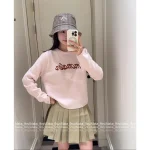 MONCLER 2025 Early Fall/Winter Collection Pink Series 🎀 Jacquard Letter Logo Round Neck Pullover - Wool/Cashmere Blend - Image 6