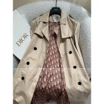 Dior 2025 Early Fall/Winter Collection 🧥 Heavyweight Khaki Embroidered Tie-Waist Long Trench Coat with Flattering Silhouette - Image 2