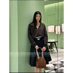 Prada 2025 Early Fall Collection ▶️ Belted Puff Skirt Slimming & Figure-Flattering ~ Black Recycled Nylon Fabric - Image 5