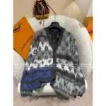 Louis Vuitton 2025 Autumn/Winter Collection 🆕 Printed V-Neck Color-Block Long-Staple Mohair & Wool 🦙 Blend Knit Cardigan - Image 9