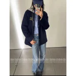 Celine 2025 Early Fall/Winter Collection ☑️ Hooded False Two-Piece Construction Embroidered Letter Logo Corduroy Quilted Cotton Coat - Image 7