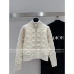 Dior 2025 Fall/Winter Collection ⭐️ Back Embroidery & Jacquard Zodiac Zip-Front Wool-Silk Blend Knit Coat for Women