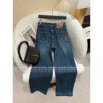 Louis Vuitton 2025 Early Fall Collection 👖 Y+ High-Waist Back Embroidered Letter Logo Straight-Leg Jeans for Women - Slimming & Lengthening - Image 8