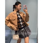 miumiu 2025 Early Fall/Winter Collection 🐻 Notched Collar Letter Logo Pocket Coat in 100% Imported Wool for Women - Image 10