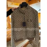 Louis Vuitton 2025 Early Fall/Winter Collection 🐵 Wool Blend Mock Neck Embroidered Letter Logo Zip-Front Jacket Loose Fit - Image 4