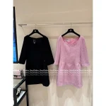 Chanel 2025 Fall/Winter Collection 🎀 Imported Wool Tweed Round Neck 3/4 Sleeve Shift Dress for Women