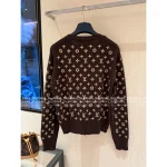Louis Vuitton 2025 AW Collection 🐻 Embroidered Ingot Jacquard Logo Round Neck Cream-Brown Bear Pullover - 100% Imported Cashmere - Image 8