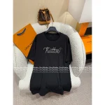 Louis Vuitton 2025 Fall Collection 🔍 Heavyweight Beaded Signature Logo Round Neck Print Plaid Short-Sleeve Tee - Image 9