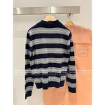 miumiu 2025 Early Fall/Winter Collection 🆕 Lapel Polo Collar Jacquard Letter Striped Wool Knit Pullover for Women - Image 10
