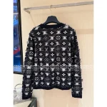 Louis Vuitton 2025 Early Fall Collection 🔍 V-Neck Color-Block Jacquard Fringe Letter Logo Wool Cardigan for Women - Image 3