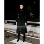 BALMAIN 2025 Fall/Winter Collection 🖤 Heavyweight Imported Australian Wool Melton Double-Breasted Mid-Length Coat for Women - Image 8