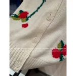 BARRIE G-Dragon Same Style 🌹 2025 Early Fall/Winter Collection 100% Kashmir Cashmere Rose Embroidery & Jacquard Knit Cardigan - Image 10