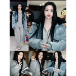ANNANDELMAN Celebrity Inspired Style 🆕 2025 Fall/Winter Collection Heavyweight Enzyme Washed Denim Puffer Coat with 90% National Standard White Duck Down Fill - Image 8