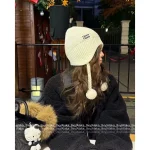 miumiu 2025 Early Fall/Winter Collection 🎩 Adorable Pom-Pom Pendant Cashmere Knit Beanie / Ushanka Hat - Image 9