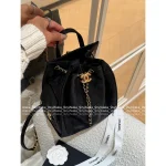 Chanel 25/26 Fall/Winter Collection 🖤 25bag Drawstring Design Chain ⛓️ Logo Caviar Mini Backpack - Image 2