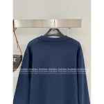 Celine 2025 Early Fall/Winter Collection 💙 Printed Letter Logo Navy Blue Pullover Hoodie for Women - Image 10