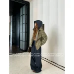 miumiu 2025 Fall/Winter 🐻 Maillard Color Palette ~ False Two-Layer Hooded Letter Logo Plaid Jacket for Women - Image 4