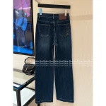 Louis Vuitton 2025 Early Fall Collection 👖 Y+ High-Waist Back Embroidered Letter Logo Straight-Leg Jeans for Women - Slimming & Lengthening - Image 7