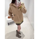miumiu 2025 Early Fall/Winter Collection 🧥 Teddy Sherpa Hooded Letter Logo Jacket - Insulated Warm Coat - Image 7