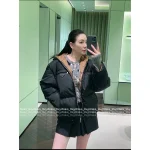 Prada 2025 AW Collection ▶️ Embroidered Badge Logo Hooded Puffer Coat - 90% White Goose Down Fill - Image 4