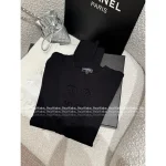 Chanel 2025 Early Fall Collection 🤍 Round Neck Frog Button Embroidery 3D Logo Ribbed Long Sleeve Knit Top - Image 4