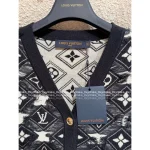 Louis Vuitton 2025 Early Fall Collection 🔍 V-Neck Color-Block Jacquard Fringe Letter Logo Wool Cardigan for Women - Image 2