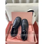 miumiu 2025 Early Fall/Winter Collection 👞 Height-Increasing Academic Style Genuine Leather Shoes for Women - 3.5cm Embroidered Logo Block Heel - Image 6