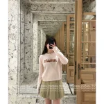MONCLER 2025 Early Fall/Winter Collection Pink Series 🎀 Jacquard Letter Logo Round Neck Pullover - Wool/Cashmere Blend - Image 4