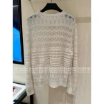 LOROPIANA 2025 Fall/Winter Collection 🤍 Old Money Style Kashmir Cashmere Crochet White Knit Cardigan for Women - Image 9