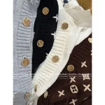 Louis Vuitton 2025 Autumn/Winter Collection 🤍 Embroidered Ingot Pattern Jacquard Logo Knit Cardigan - Full Color Range Available in Imported Kashmir Cashmere - Image 3