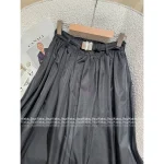 Prada 2025 Early Fall Collection ▶️ Belted Puff Skirt Slimming & Figure-Flattering ~ Black Recycled Nylon Fabric - Image 3