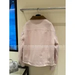 Louis Vuitton 2025 Early Fall Collection 🌸 Pharrell Williams Collaboration Celebrity Same Style Heavy Enzyme Wash Sakura Pink Lapel Denim Jacket - Image 15