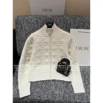 Dior 2025 Fall/Winter Collection ⭐️ Back Embroidery & Jacquard Zodiac Zip-Front Wool-Silk Blend Knit Coat for Women - Image 8