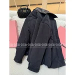 miumiu 2025 Early Fall/Winter Collection 🆕 Leather-Trimmed Lapel Corduroy Pocket Letter Logo Quilted Puffer Coat - Image 8