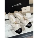 Chanel 2025 Fall/Winter Collection 🖤 Heavyweight Metal Chain ⛓️ Bow Accent Color-Block Round Toe Mary Jane Pumps for Women - Image 3
