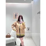 miumiu 2025 Early Fall/Winter Collection 🧥 Teddy Sherpa Hooded Letter Logo Jacket - Insulated Warm Coat - Image 6